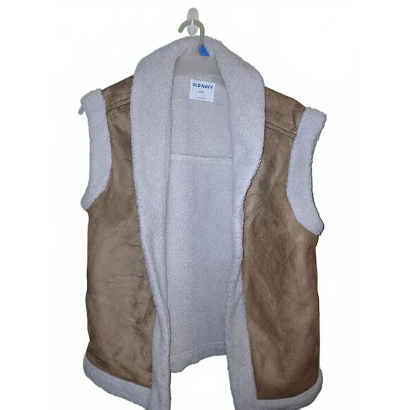 Old navy Faux-Suede Sherpa-Trim Vest,S,used condition - Picture 1 of 3